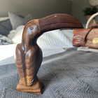 Hand Carved Iron Wood Toucan Tropical Bird Sculpture Figurine 7   