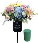 Metal Grave Memorial Vase Flower Holder In Ground Cemetery Vase Grave Decor