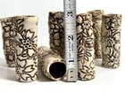 Vintage Lot Of 7 Unique Very Large Ceramic Macrame Beads     3   x3 4        Handmade