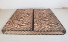 Antique Flemish Flowers Pyrography Wood Box Art Gloves   11  X 11  Vtg