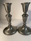 Pair Of Empire Pewter Weighted Candle Holders  Candlesticks 