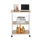 3 Tier Bakers Rack Kitchen Microwave Oven Stand Storage Utility Cart White
