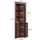 71 3   Tall Corner Cabinet  Mid Century Storage Cabinet With Glass Doors   Adjus