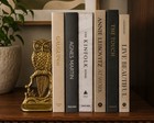 Vintage Solid Brass Owl Bookends Pair Heavy Cast Taiwan Mcm Hollywood Regency