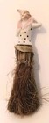 Art Deco Clown Pierrette Half Doll Porcelain Harlequin Brush Lady Antique