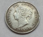 1889 Canada 5 Cents Silver Coin - Queen Victoria Vf Details