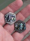 Large Signed Taxco Jcs Cufflinks Sterling Silver Abalone Eagle Mark A1