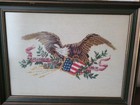 Stunning Vintage Needlepoint Liberty Bald Eagle America 4th Of July Patriotism