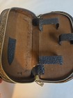 Vintage Mens Travel Grooming Kit Vanity Case Set In Leather Black Zipper Case