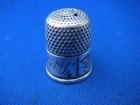 Antique Simons Bros Sterling Thimble-sz 8-engraved Band-mono Lby-as Is