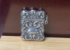 Antique Sterling Silver 925 Repouss   Match Safe Vesta Case Pendant Monogrammed