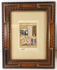 Fine Pair Of Anglo-indian-persian Illuminated Manuscript Pages In Great Frames 