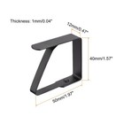 Tablecloth Clips 50mm X 40mm 420 Stainless Steel Table Cloth Holder Black 2 Pcs