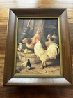Vtg Farmhouse Framed Print - Chicks  Chickens  Roosters Edgar Hunt Lovely Decor