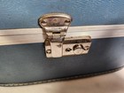 Vintage 1950s 60s Blue Travel Vanity Make Up Hard Train Case Suitcase Luggage