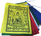 Mini Medicine Buddha Prayer Flags     Set Of 10 Hand-printed In Nepal  
