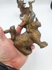 Vintage Pair Of Chinese Brass Guardian Lion Foo Dog  Figurines 4 5 Inches