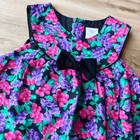 Vintage Baby Girl Black Grape Print Dress With Bow 24 Months Toddler Fruit Retro