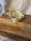 Vintage Italian Reticulated Porcelain Basket Italy Lattice Trinket Dish