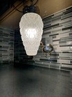 Vintage Hollywood Regency Hanging Glass Diamond Cut Swag Light