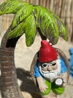 Miniature Fairy Garden Gnome On Palm Tree Swing Beach Theme Fairy Garden