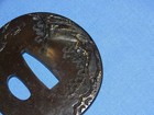 Japanese Samurai Sword Guard Tsuba  Shakudo Hawk  Signed  Ishiguro Koretsune