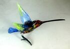 Hand Blown Glass Animal Bird Hummingbird Murano Style Figurine Ornament Red 4 8 
