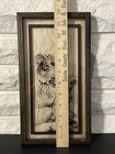 Vintage Leon Burrows Reverse Painted On Glass Wood Framed Art Mountain Goat    