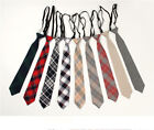 Girls boys 16  Adjustable Classic Solid And Plaid Pre-tied Necktie Teen Kids 