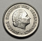 1966 Netherlands 25 Cents - Nickel Coin - Dutch - World Coin - Europe