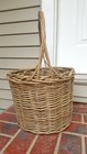 Vtg European Hand Woven Willow Wicker Gather Market Basket Large 