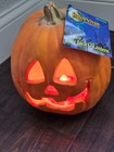 Vtg Hallow Scream 1990 s Light Up Pumpkin Foam Jol W  Tag Halloween Decor