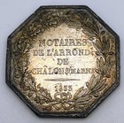 1833 France  950 Silver Jeton Token Medal Notary Lerouge 72 Octagonal Toned