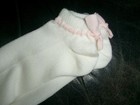 Nos  Vintage Gean Edwards Socks Pink Ribbon Bow  Acrylic  Low Ankle 9-11  Usa
