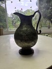 Antique 19th C Middle Eastern Tinned Copper Ewer Pitcher Hand Hammered 12   