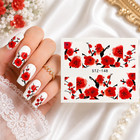 3d Red Nail Flower Decor Decal Stickers  Art Diy Manicure Gel Acrylic Natural