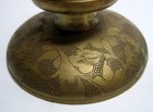 Pair Of Vintage Solid Brass Floral Etched Candleholder Candlestick China
