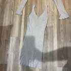 And Now This Gray Ribbed Knit V-neck Knee-length 2 Piece Sweater Dress Size M