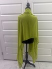 Lime Green Sheer Shawl Wrap Scarf With Embroidered Details     Elegant Cover-up