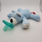 Wubbanub Blue Bear Pacifier W  Holder  Blue Bear  6  Lovey Plush  Soothie