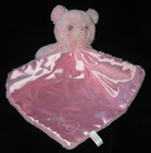 Aurora Baby Pink Bear Security Blanket Baby Lovey Lil Girl Heart Plush 2016