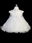 Girl Christening Dress Vestido De Bautizo Tulle Skirt  White And Silver