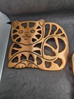 2 Vintage Copper Cast Iron Cat Trivet Farmhouse 2000 Odi Hot Plate Wall Hanging
