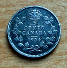 Canada 1904 Silver 5 Cents Circulated Edward Vii