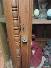 Antique Bowed Glass Quarter Sawn Oak Curio Cabinet Circa 1900 Very Nice Piece