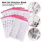 12 Pcs Nail Art Lines Practice Paper Drawing Painting Template Different 