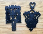 Vintage Black Cast Iron Footed Trivets Set Of 2  102    103