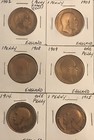 1902 To 1917 British Penny Date Run   King Edward Vii   George V 16 Coins