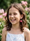 Lyra Art S925 Silver Raspberry Earrings   Handmade Kids Jewelry   Gift For Girl