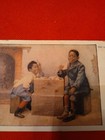 Early 1900s Color Postcard Two Black Boys Playing Checkers  the Gamblers